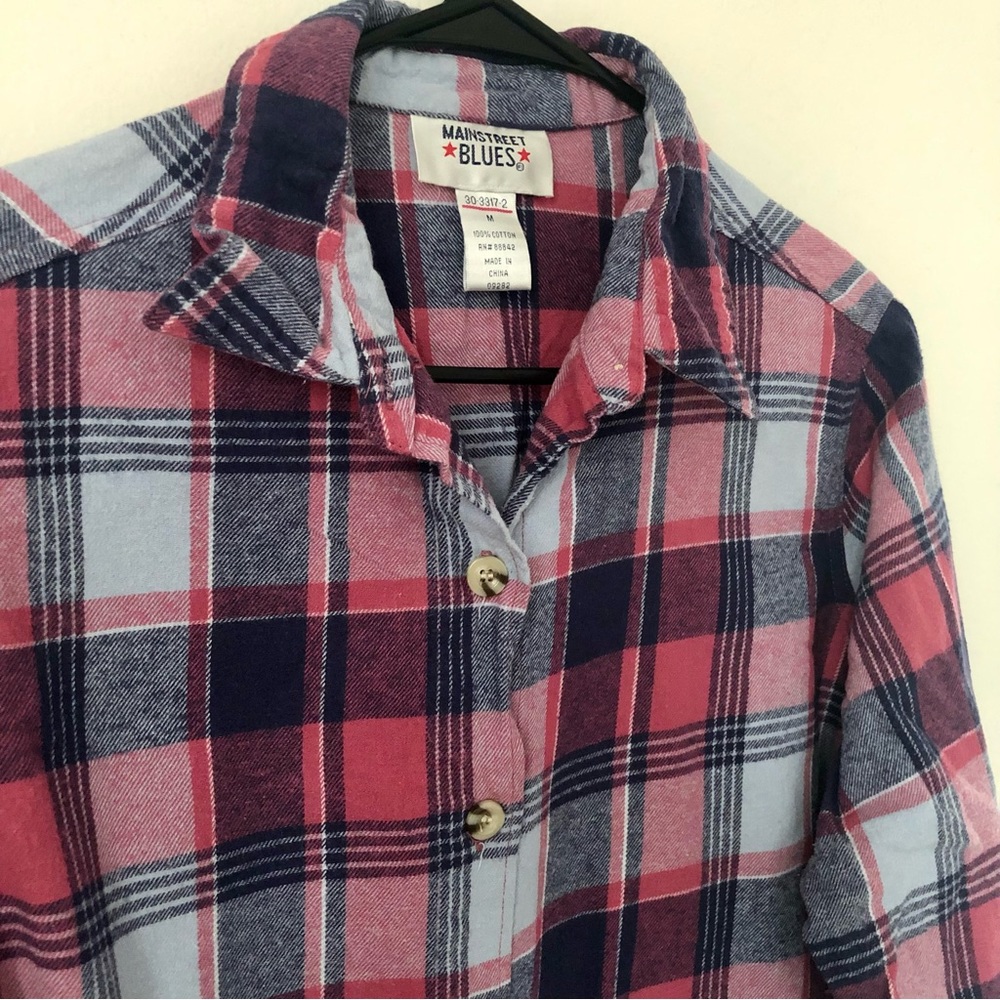 Red and Blue Main Street Blues Flannel